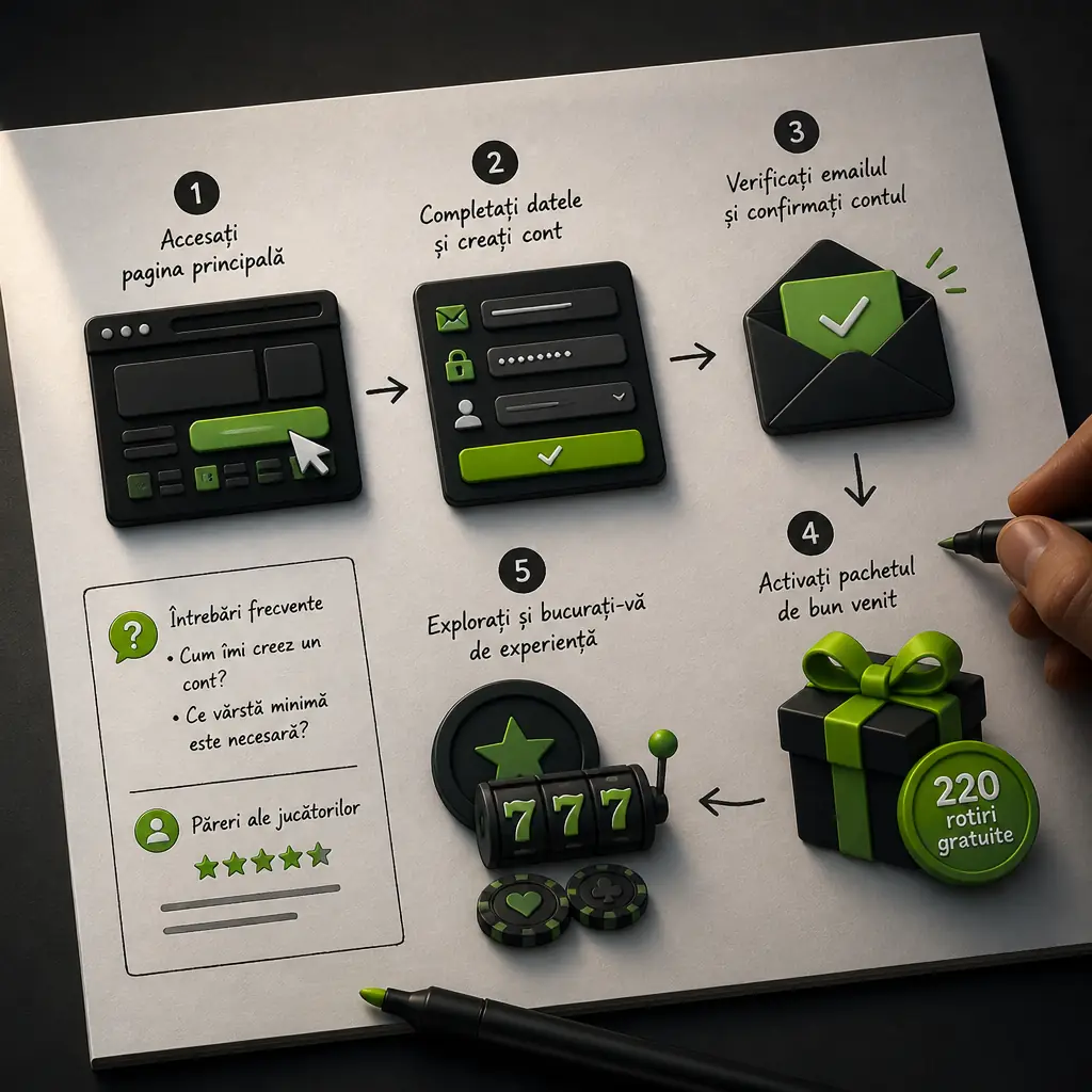 Verde Casino Înregistrare România – Creați un Cont visual guide for Verde Casino